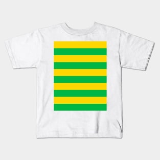 Brazil Yellow and Green Hooped Kids T-Shirt